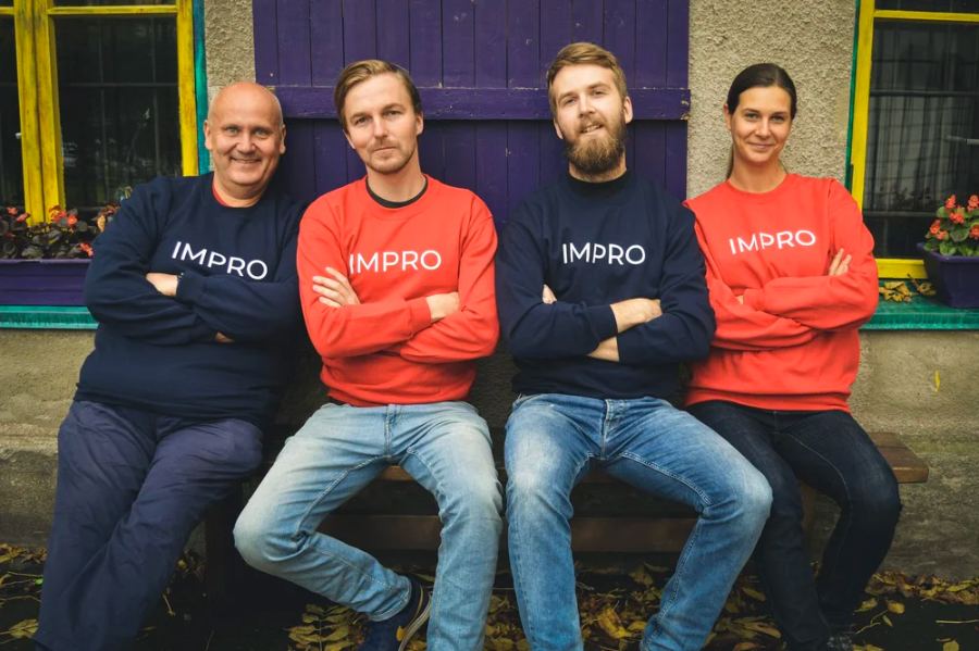 The IMPRO team in logo sweatshirts