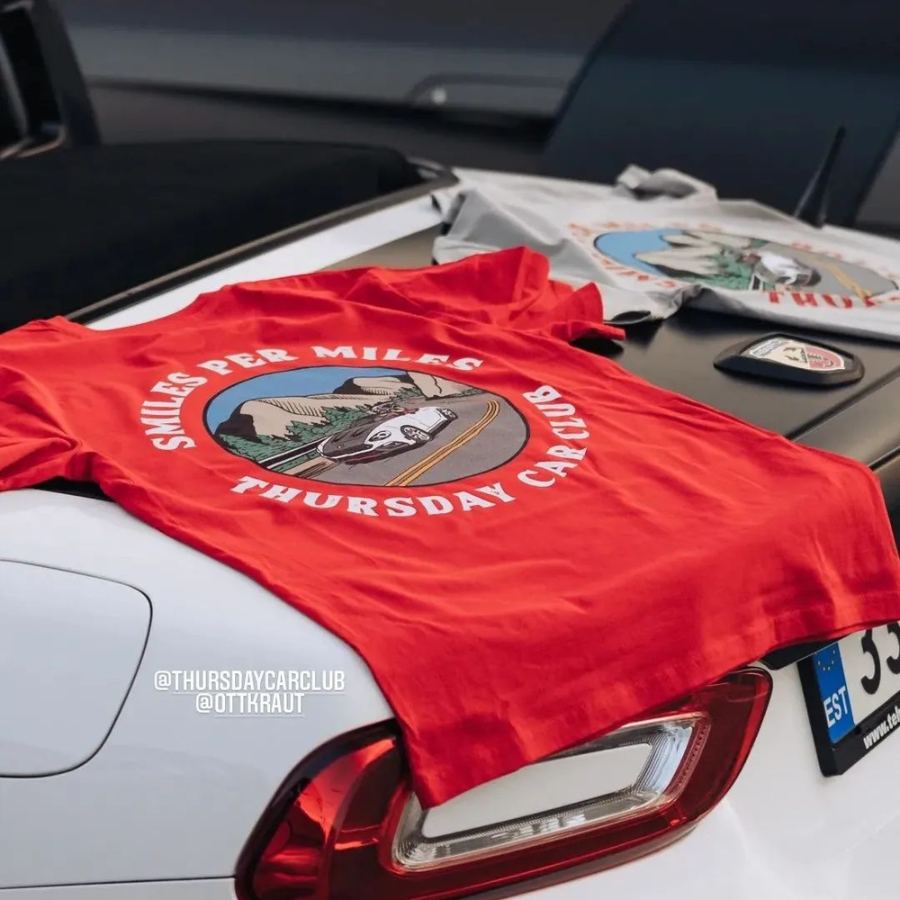 Printed Thursday Car Club t-shirts